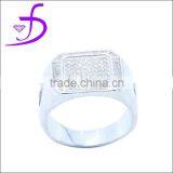 Big Face CZ Micro Setting Rings 925 Silver Jewelry Men Rings thumbnail-1