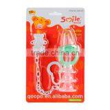 3PK With 3 Nipples and Plastic Pacifier Clip Decorative Baby Pacifier Soothie