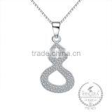925 Sterling Silver Hollow 8 Necklace Fashion Women Necklace Supplies 6360447 thumbnail-1