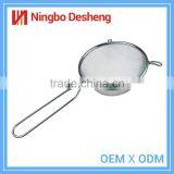 Hot Sale Double Ears Colander Stainless Steel Metal Mesh Strainer With Long Handle thumbnail-4