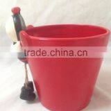 Personalized Handmade Color Painted Ceramic Bee Flower Pot for Sale thumbnail-2