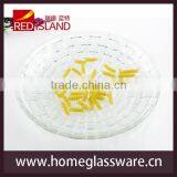 Embossed Weave Mesh Clear Depression Glass Plate 10'' 8" 7" thumbnail-3