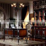 Luxury American Style Office Desk, Royal Palace Study Room Furniture, Wooden Hand Carved Writing Desk (BF01-ML016) thumbnail-1