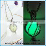 Night Ligh Glow in the Dark Necklace Fluorescent Hollow Locket Cage Glow In The Dark For Women thumbnail-5