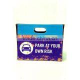 Foldable Faux Leather Storage Bin With Two Handles, Durable Open Storage Basket thumbnail-4