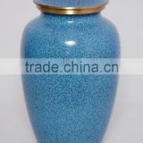 sky blue coloured brass decorative classice urns