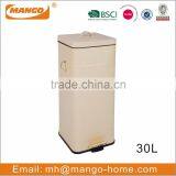 Square Ribs Pattern Step Galvanized Steel Metal Trash Can thumbnail-6