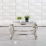 CT07R Metal Base Stainless Steel Marble Top Round Coffee Table thumbnail-4