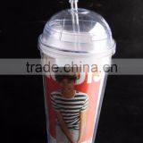Plastic Tumblers With Dome Lids and Straws thumbnail-1