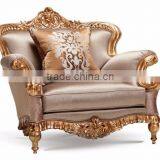 Luxury French Baroque Style Classic Giltwood Carving Single Upholstery Sofa BF12-04274b thumbnail-1