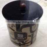 Round Tea Canister With Hand Nob on Lid thumbnail-1