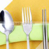 3 Pcs Tableware Stainless Steel Dinnerware Set of Chopsticks, Spoon and Fork With the Bag thumbnail-4