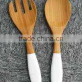 2017 Latest Wholesale Bamboo Colander Set With Colorful Handle