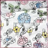 Elegant big floral printed embroidered cotton lace fabric for dress/blouse