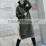 Ladies Plain Color Simple Trendy Korean Style Long Sleeve Casual Autumn Hoody Dress thumbnail-3