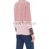 Wholesale Women Long Sleeves Geometric Rosette Silk Shirt(DQE0079T) thumbnail-3