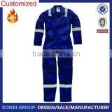 Custom Design Unisex Blue Coverall With Light Bars in Workwear Uniform