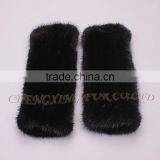 CX-A-61A Real Knitting Hand Fingerless Winter Mink Fur Arm Warm Girls Hand Gloves thumbnail-5