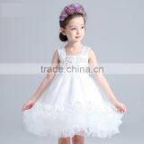 White Ruched Embroidery Flowers Dress Tulle Skirt Cocktail Dresses Ruffle Skirt thumbnail-1