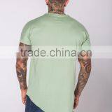 New Style 100% Cotton Oversized Cut and Low Sharp T Shirt Fashion Streetwear Black Plain Mens Longline T Shirt thumbnail-6