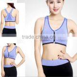 Sexy Zipper Sports Bra Sets Wireless Running Fitness Wear Factory Price Yoga Bra thumbnail-4