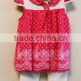 Wholessale Fashion Baby Polka Dot Dress Set Cap Sleeve Summer Dress 2 Pcs Set TP-7955 thumbnail-1