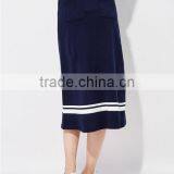 Female Money Navy Blue Printed Knitted Waistband Draw String Dress thumbnail-1