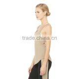 Wholesale Back Cutout Dropped Armholes Stringer Loose Yoga Gym Tank Top thumbnail-2