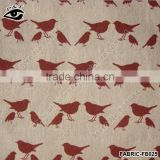 Red Sparrow Printing Linen Fabric Zakka Handicraft Linen/Cotton Fabric for Sofa Cover Curtain Tablecloth