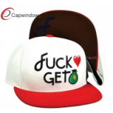 Heavy Brushed Cotton Custom Strapback Cap With PVC Leather Peak