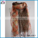 Wholesale new fashion floral and plaid printing scarf for dubai