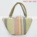 Fashion braided canvas beach towel bag