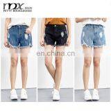 Fashion middle waist summer jeans shorts women 2016 ripper with tassel