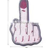 MIDDLE FINGER Iron On Embroidered Outlaw Biker Punk Patch,New Creeping Skeleton Patch Skull Finger Patch,
