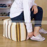 Home Decorative Comfortable Foot Stool Ottoman Cotton Woven Jacquard Square Pouf Ottoman thumbnail-7