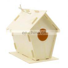 Wooden DIY Birdhouse Wood Toys 3D Painting Bird House For Kid Children Education thumbnail-1