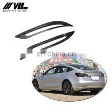 Modify Luxury Dry Carbon Fiber Rear Bumper Reflector Cover Trims for Tesla Model 3 Sedan 4-Door 2016-2020 thumbnail-1