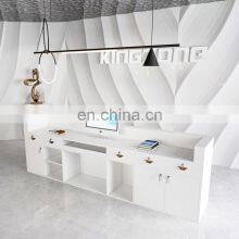 Commercial Office Furniture Factory Direct Luxury White Counter Front Desk Reception Table For Beauty Salon thumbnail-5