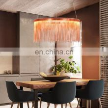 New Metal Tassel Chandelier Dining Room Home Modern Led Ceiling Hanging Light Decor Round Pendant Lamp