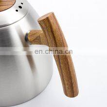 304 Stainless Steel Espresso Coffee Kettle Coffee Tea Pot With Wood Handle thumbnail-5