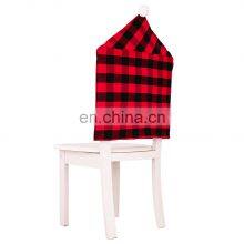 Red Black Plaid Christmas Chair Cover 2022 Santa Xmas Party Decoration for Home Hotel Table Ornament thumbnail-2