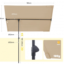 Adjustable Umbrella K/D Structure for Outdoor Balcony Use Steel Material thumbnail-3