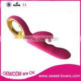 2016 New Design Usb Rechargeable Full Silicone Rabbit Vibrator Heat Function, Girl Sex av Massager Sex Toys thumbnail-3