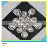 Hot Fix Crystal Glass Stone Applique Horse Eye Mix Waterdrop Rhinestone Patch 10x10cm thumbnail-1