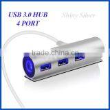 Aluminium Housing 5Gbps 4port USB 3.0 Hub With LED Light for Macbook
