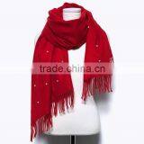 Wholesale New Tassel Wool Acrylic Pearl Fashion Ladies Shawls and Scarves Pashmina thumbnail-5