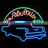 low price customized glass neon light sign