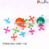 Kids Colored Ball & Jack Set Small Plastic Rubber Bouncy Balls thumbnail-1