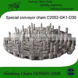 Conveyor Chain C2052 Nickel Plated, With Speical Extended Pin Every Second Pin, Extention 15.7mm thumbnail-2