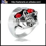 Elegant Tianium Stone Men's Skull Ring ,stainless Steel Skull Ring thumbnail-1